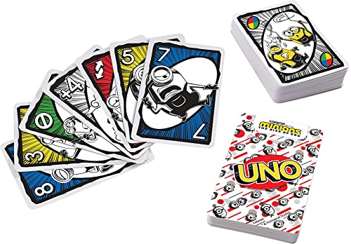 Mattel Games UNO Featuring Illumination’s Minions: The Rise of Gru, Card Game for Kids and Family with 112 Cards, for 7 Year Olds and Up