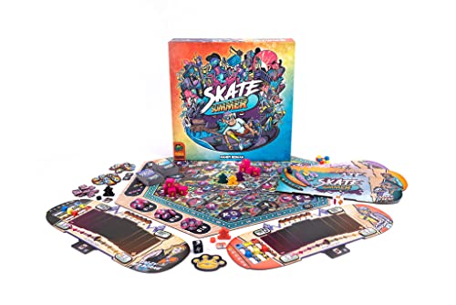 Pandasaurus Games Skate Summer Board Game | Skateboard Themed Strategy Game | Fun Family Game for Adults and Teens | Ages 14+ | 2-5 Players | Average Playtime 60-90 Minutes | Made by Pandasaurus Games