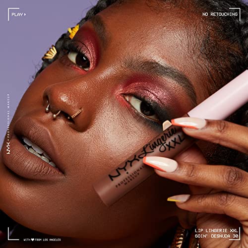 NYX PROFESSIONAL MAKEUP Lip Lingerie XXL Matte Liquid Lipstick - Goin Desnuda (Chocolate Brown)