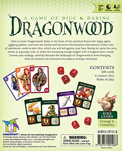 Gamewright Dragonwood A Game of Dice and Daring Board Game Multi-colored, 5'