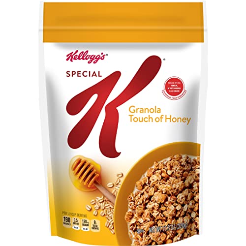 Special K Breakfast Granola Cereal, 8 Vitamins and Minerals, Anytime Snacks, Touch of Honey (6 Bags)