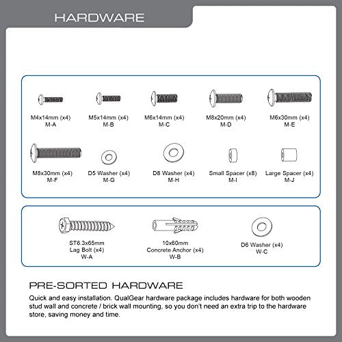 QualGear Qg-TM-A-012 Universal Ultra Slim Low Profile Articulating Wall Mount for 23-55 Inches LED TVs, Black [UL Listed]