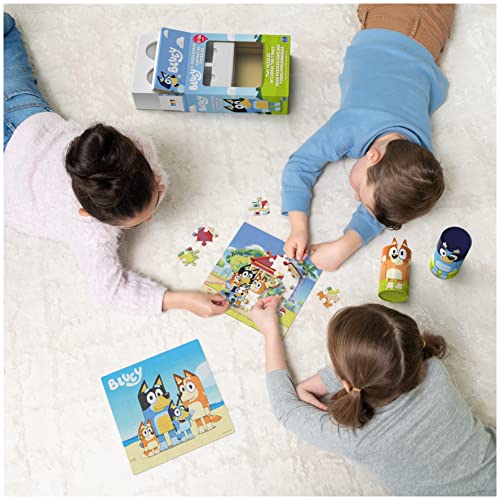Bluey, 36 Piece Jigsaw Puzzle Two Pack Toy Gift Set with Easy to Store Tube Packaging, for Kids Aged 3 and up
