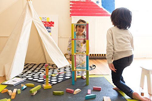 6 Piece Tegu Pocket Pouch Prism Magnetic Wooden Block Set, Natural