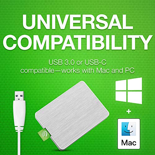 Seagate Ultra Touch SSD, 500 GB, Portable External SSD, 2.5', USB 3.0, PC and Mac, Black, 4 mo Adobe Creative Cloud Photography Plan and Three-yr Rescue Services (STJW500401)