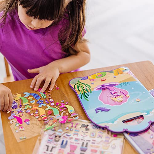 Melissa and Doug Puffy Sticker Activity Books Set: Dress-Up, Princess, Mermaid - 208 Reusable Stickers - Dress Up Doll Stickers, Restickable Puffy Sticker Books For Kids Ages 4+- FSC-Certified Materials