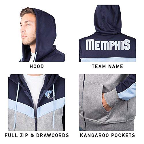 Ultra Game NBA Philadelphia 76ers Mens Soft Fleece Full Zip Jacket Hoodie, Team Color, Small