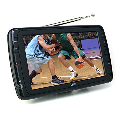 Tyler 7' Portable TV LCD Monitor Rechargeable Battery Powered Wireless Capability HD-TV, USB, HDMI Input, AC/DC, Remote Control Built In Stand Small For Car Kids Travel