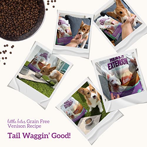 Health Extension Grain Free Little Bites for Dogs, Natural Food with Added Vitamins and Minerals, Perfect for Teacup, Toy and Miniature Dogs, Venison Recipe (12lb Bag)