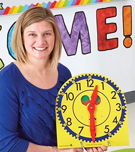 Carson Dellosa 13.5' x 13' Large Judy Clock, Kindergarten – Grade 3 Colorful Wooden Toy Clock for Learning to Tell Time, Learn How to Tell Time Teaching Clock