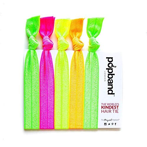 Popband Glo Neon Elastic Hair Tie Bands 5 Pack