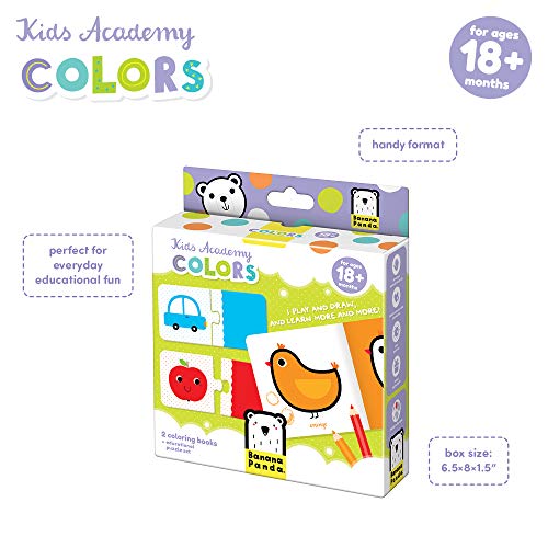 Banana Panda - Kids Academy Colors - Includes 2 Coloring Books and 10 Educational Puzzles for Kids Ages 18 Months +