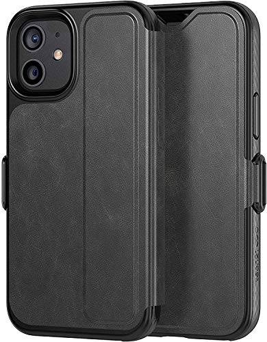 tech21 Evo Wallet Phone Case for Apple iPhone 12 Mini 5G with 12 ft. Drop Protection, Black