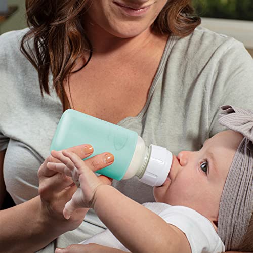 Dr. Brown’s Natural Flow® Options+™ Glass Baby Bottle Sleeves, 100% Silicone, 4 oz, Narrow, Mint