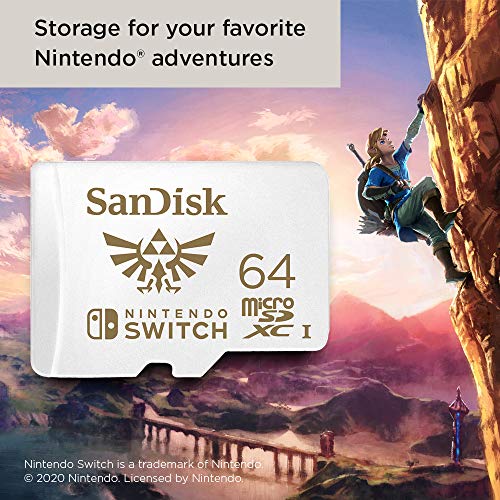 SanDisk 64GB microSDXC-Card, Licensed for Nintendo-Switch - SDSQXAT-064G-GNCZN