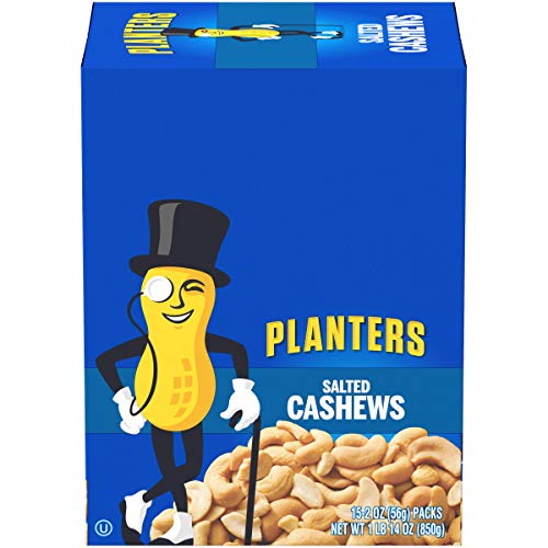 Planters Cashew Super Tube Nuts (2oz Bag, Pack of 15)