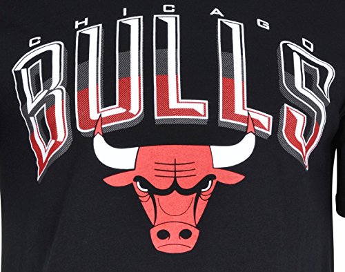 Ultra Game -NBA Chicago Bulls Mens Arched Plexi Short Sleeve Tee Shirt, Black, XX-Large