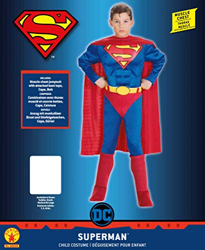 Super DC Heroes Deluxe Muscle Chest Superman Costume, Child's Small