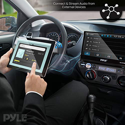 Pyle Single DIN Head Unit Receiver - In-Dash Car Stereo with 7” Multi-Color Touchscreen Display - Audio Video System with Bluetooth for Wireless Music Streaming and Hands-free Calling - PLTS78DUB, BLACK