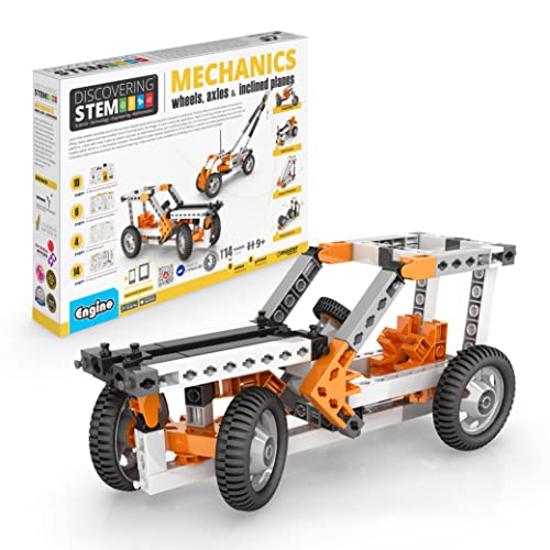 Engino- STEM Toys, Mechanics: Wheels, Axles and Inclined Planes, Construction Toys for Kids 9+, Fun Educational Toys, Gifts for Boys and Girls (14 Model Options)