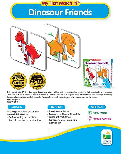 The Learning Journey: My First Match It - Dinosaurs - 2 Year Old Toys, Puzzles for Toddlers, Toddler Puzzle, Educational Toys for 2 Year Old - 15 Self-Correcting Matching Puzzles - Award Winning Toys