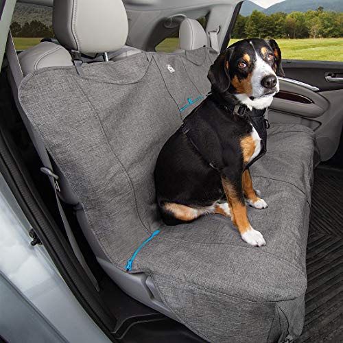 Kurgo Dog Seat Cover No Slip | Nonslip Car Bench Seat Covers for Pets | Dog Back Seat Cover Protector | No Slip Grip Bench Seat Cover (Heather Charcoal Grey, 55')
