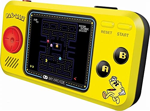 My Arcade Pocket Player Handheld Game Console: 3 Built In Games, Pac-Man, Pac-Panic, Pac-Mania, Collectible, Full Color Display, Speaker, Volume Controls, Headphone Jack, Battery or Micro USB Powered
