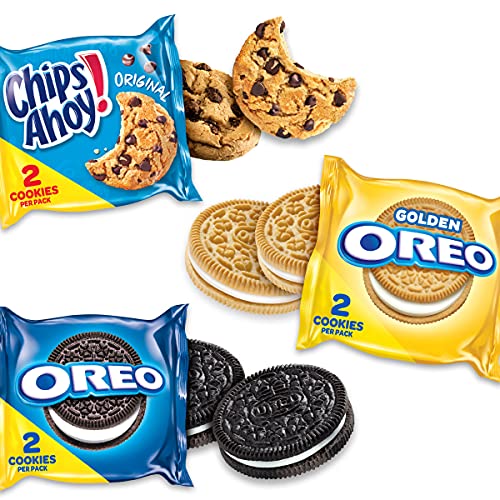 Nabisco Sweet Treats Cookie Variety Pack OREO, OREO Golden and CHIPS AHOY!, 30 Snack Packs (2 Cookies Per Pack)