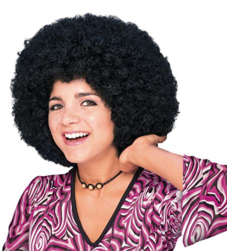 Rubie's Adult Humor Mid Length Afro Wig, Black, One Size