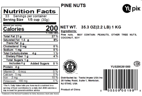 Yupik Pine Nuts AA, 2.2 lb