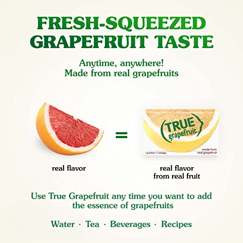 TRUE GRAPEFRUIT Water Enhancer (32 Packets) | Zero Calorie Unsweetened Water Flavoring | For Water, Bottled Water and Recipes | Water Flavor Packets Made with Real Grapefruit