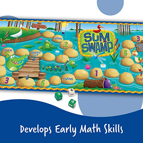 Learning Resources Sum Swamp Game Addition and Subtraction Game - 8 Pieces, Ages 5+, Math Games for Kids, Educational Kids Games, Kindergarten Math Board Games