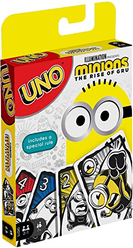 Mattel Games UNO Featuring Illumination’s Minions: The Rise of Gru, Card Game for Kids and Family with 112 Cards, for 7 Year Olds and Up