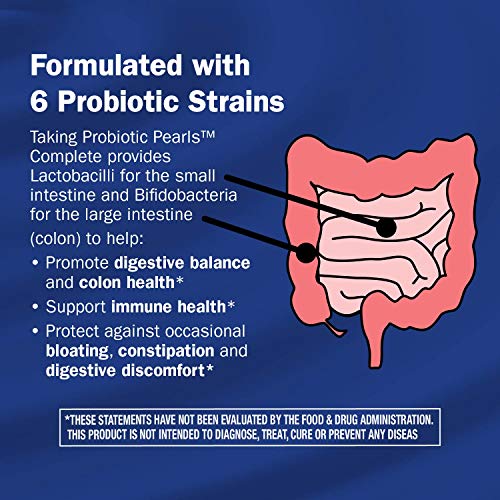 Nature's Way Probiotic Pearls Complete, 1 Billion Live Cultures, 6 Strains, Supports Digestive Health*, Survives Stomach Acid, 30 Softgels