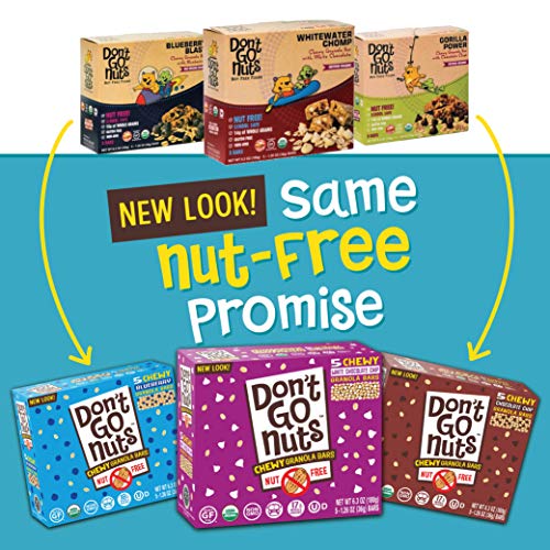 Don't Go Nuts Organic Chewy Granola Bars, White Chocolate Chip, Non GMO, Gluten and Nut Free, Whitewater Chomp, 30 Count