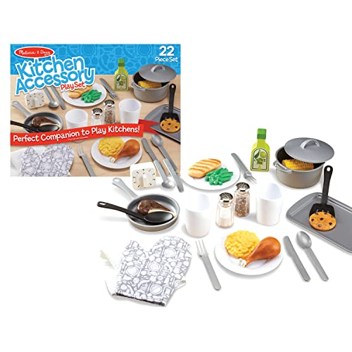 Melissa and Doug 22-Piece Play Kitchen Accessories Set - Utensils, Pot, Pans, and More