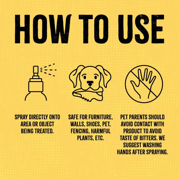 Ultra-Bitter Training Aid Spray – Chewing, Biting, Licking Deterrent for Dogs, Cats, Horses, Rabbits, Ferrets, Birds - Safe for Pet’s Skin – Can Also Protect Garden from Deer and Pests (16 oz.)