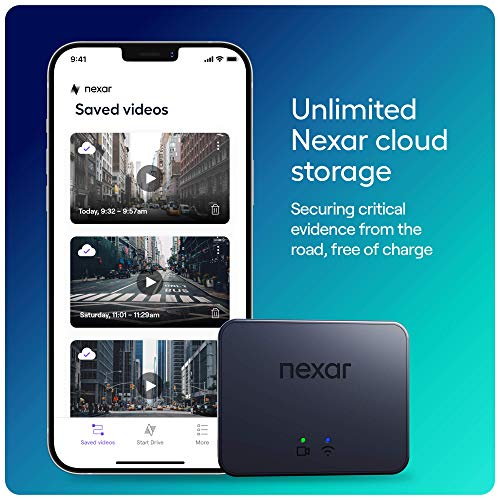Nexar Beam GPS Dash Cam | HD Front Dash Cam | 2022 Model | 32 GB SD Card Included | Unlimited Cloud Storage | Parking Mode | WiFi