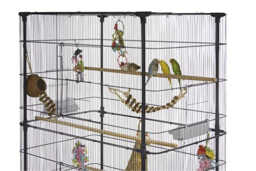Prevue Hendryx 62801 Naturals Coco Hideaway with Ladder Bird Toy,1 Count (Pack of 1)