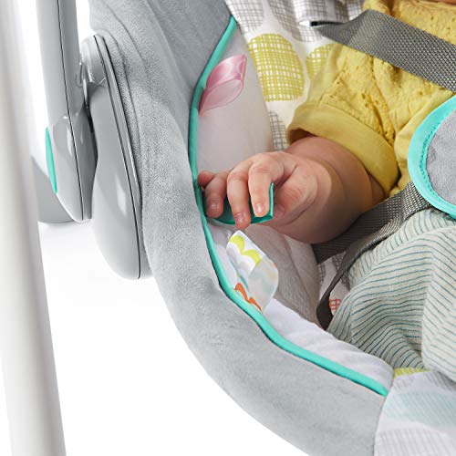 Bright Starts Whimsical Wild Portable Compact Automatic Deluxe Baby Swing with Music and Taggies, Newborn and up