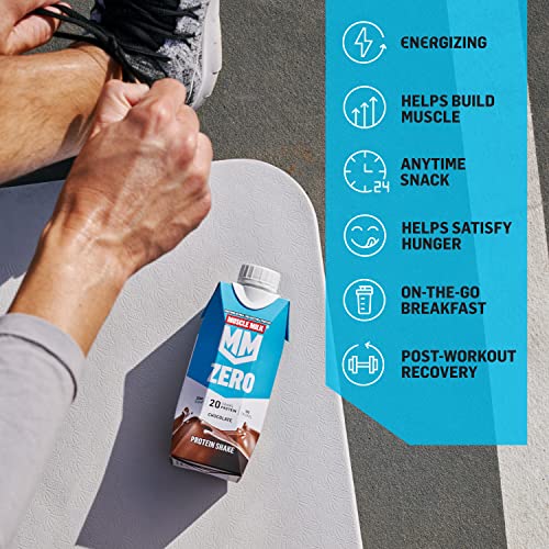 Muscle Milk Zero Protein Shake, Vanilla Crème, 20g Protein, Zero Sugar, 100 Calories, Calcium, Vitamins A, C and D, 4g Fiber, Energizing Snack, Workout Recovery, Packaging May Vary 11.16 Fl Oz (Pack of 12)