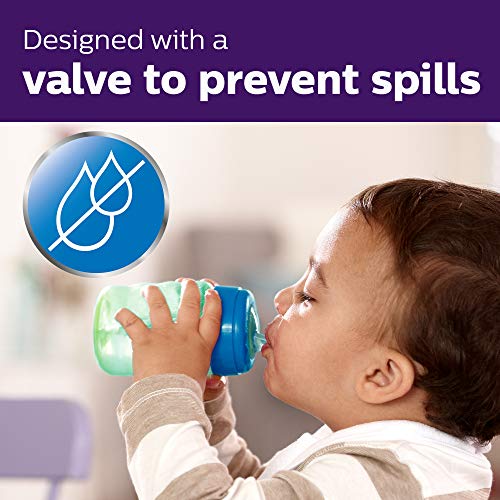 Philips AVENT My Easy Sippy Cup with Soft Spout and Spill-Proof Design, Blue/Green, 9oz, 2pk, SCF553/25