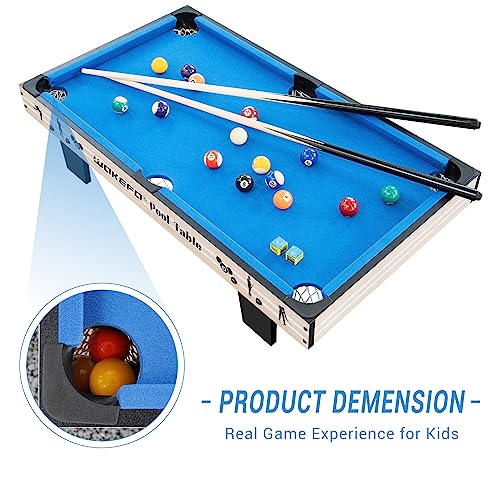 Mini Pool Table Top Games: 36-Inch Tabletop Billiards Table Set with 16 Pool Balls, 2 Cues, 1 Triangle Rack, 2 Chalks and 1 Table Brush, Portable Pool Games for Kids, Children,Dog,Cat,Pet, Family Game