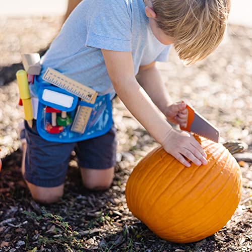 Melissa and Doug Deluxe Tool Belt Set - 5 Wooden Tools, 8 Building Pieces, Adjustable Belt