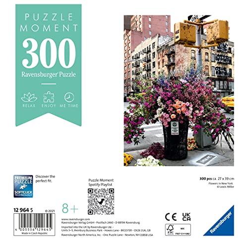 Ravensburger Puzzle Moment: Flowers in New York 300 Piece Jigsaw Puzzle for Adults - 12964 - Every Piece is Unique, Softclick Technology Means Pieces Fit Together Perfectly