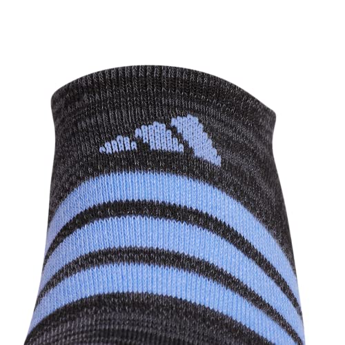 adidas Womens Superlite (6-pair) Super No Show Sock, Black/Blue Fusion/Onix Grey, Medium US