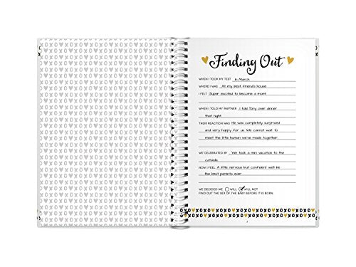 Pearhead My Pregnancy Journal, Pregnancy Keepsake Book, Milestone Recording Book, 74 Fill In Pages