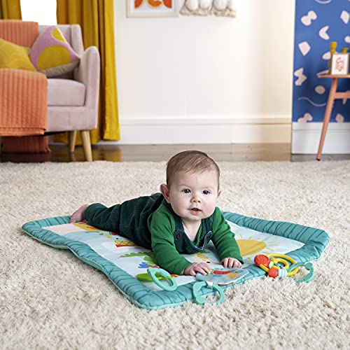 Bright Starts Tiki Bar Baby Activity Gym and Tummy Time Mat with Bar and 3 , Newborn to 3 Years
