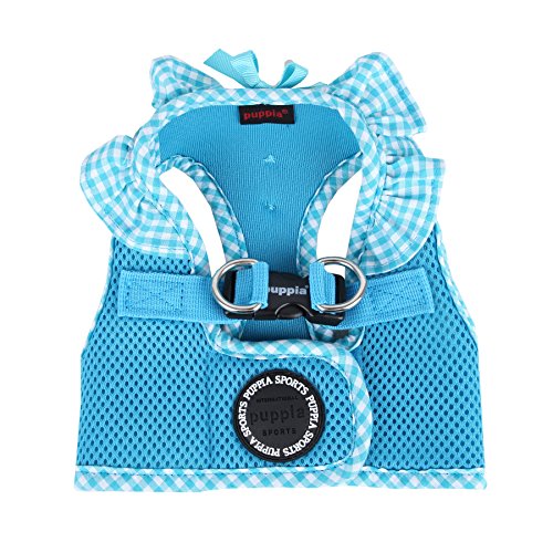 Puppia Vivien Vest Dog Harness Step-in All Season Mesh Cute No Pull No Choke Walking Training for Small Dog, Sky Blue, Small
