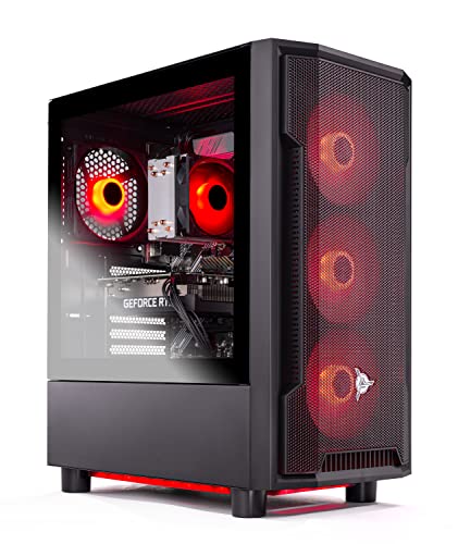 Skytech Shadow Gaming PC Desktop – AMD Ryzen 7 5700X 3.4 GHz, NVIDIA RTX 3060, 1TB NVME SSD, 16GB DDR4 RAM 3200, 600W Gold PSU, 11AC Wi-Fi, Windows 11 Home 64-bit